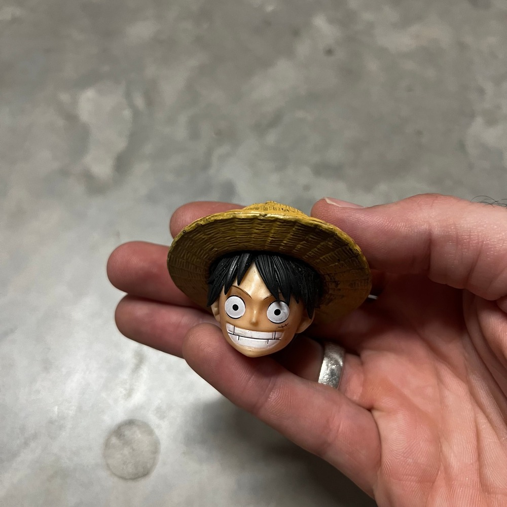 One Piece Monkey D Luffy Figure Head Replacement Part Straw Hat Only